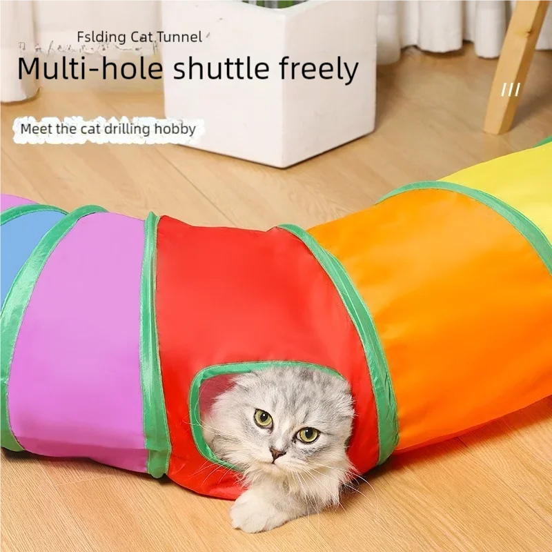 Túnel Plegable para Gatos Interactivo – Juguete Antiestrés y de Entrenamiento para Gatos y Gatitos