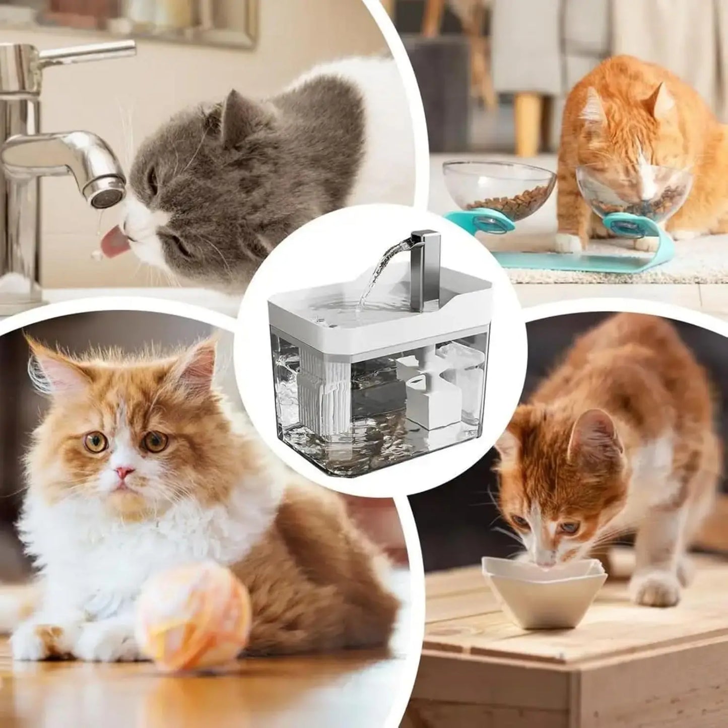 Fuente de Agua para Gatos Automática 1.5L – Silenciosa y con Filtro