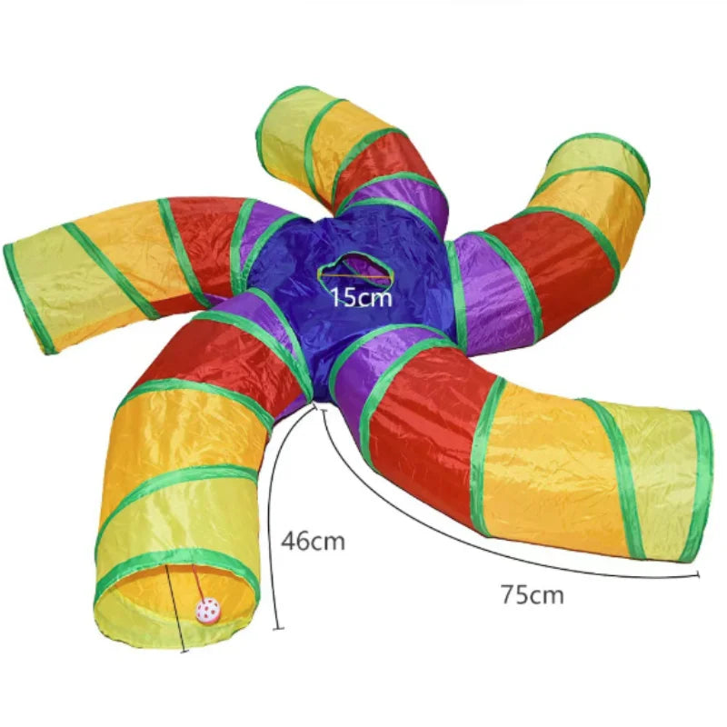 Túnel Plegable para Gatos Interactivo – Juguete Antiestrés y de Entrenamiento para Gatos y Gatitos
