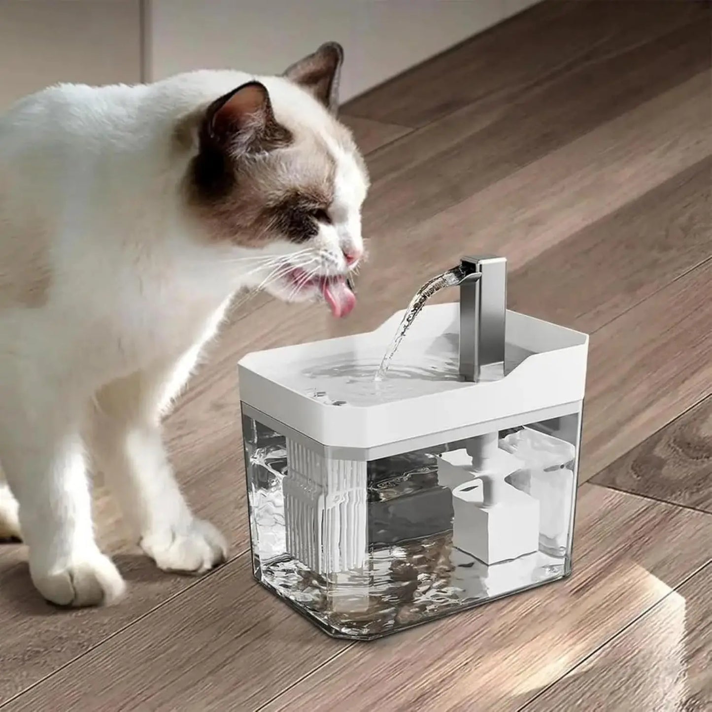 Fuente de Agua para Gatos Automática 1.5L – Silenciosa y con Filtro