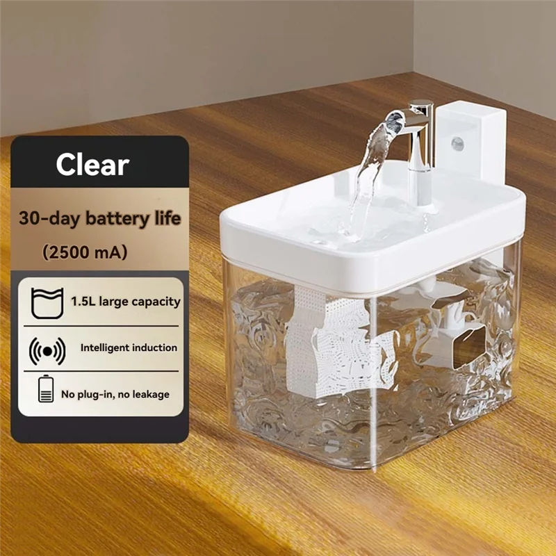 Fuente de Agua para Gatos Automática 1.5L – Silenciosa y con Filtro