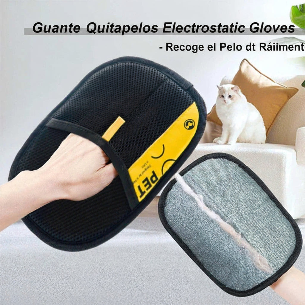 Guante Quitapelos para Gatos  Reutilizable – Removedor de Pelo para Sofá, Ropa y Coche | Limpieza Rápida y Ecológica