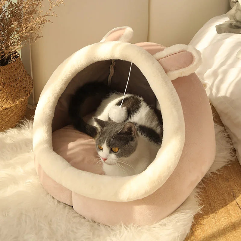 Cama para Gatos Suave y Acogedora – Diseño Tipo Cueva