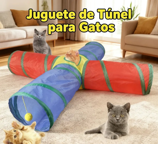 Túnel Plegable para Gatos Interactivo – Juguete Antiestrés y de Entrenamiento para Gatos y Gatitos